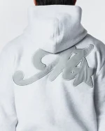 Runway Full Zip Hoodie Grey Marl (1)