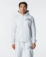 Runway Full Zip Hoodie Grey Marl (2)