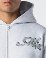 Runway Full Zip Hoodie Grey Marl (3)