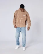 Tapered Washed Denim Jeans (4)