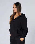 Womens Authenticity Zip Hoodie Black (5)