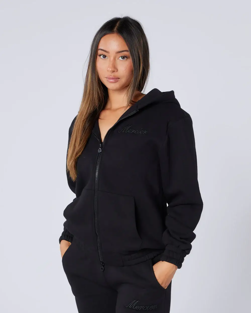 Womens Authenticity Zip Hoodie Black Womens Authenticity Zip Hoodie Black