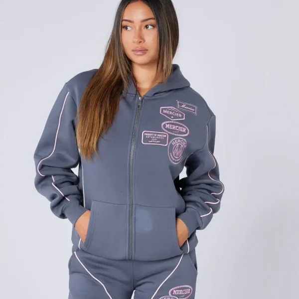 Womens New Wave Badge Tracksuit Grey